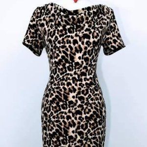 NWOT Leopard print wiggle dress